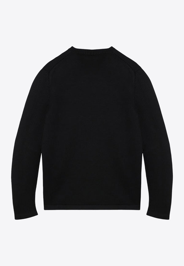 Prada Logo Pocket Knitted Wool Sweater Black UMB0491W4X/P_PRADA-F0002