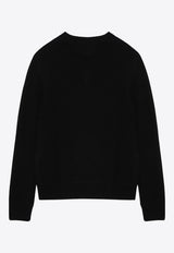 Prada Logo Intarsia Wool and Cashmere Sweater Black UMB2231YMW/P_PRADA-F0002