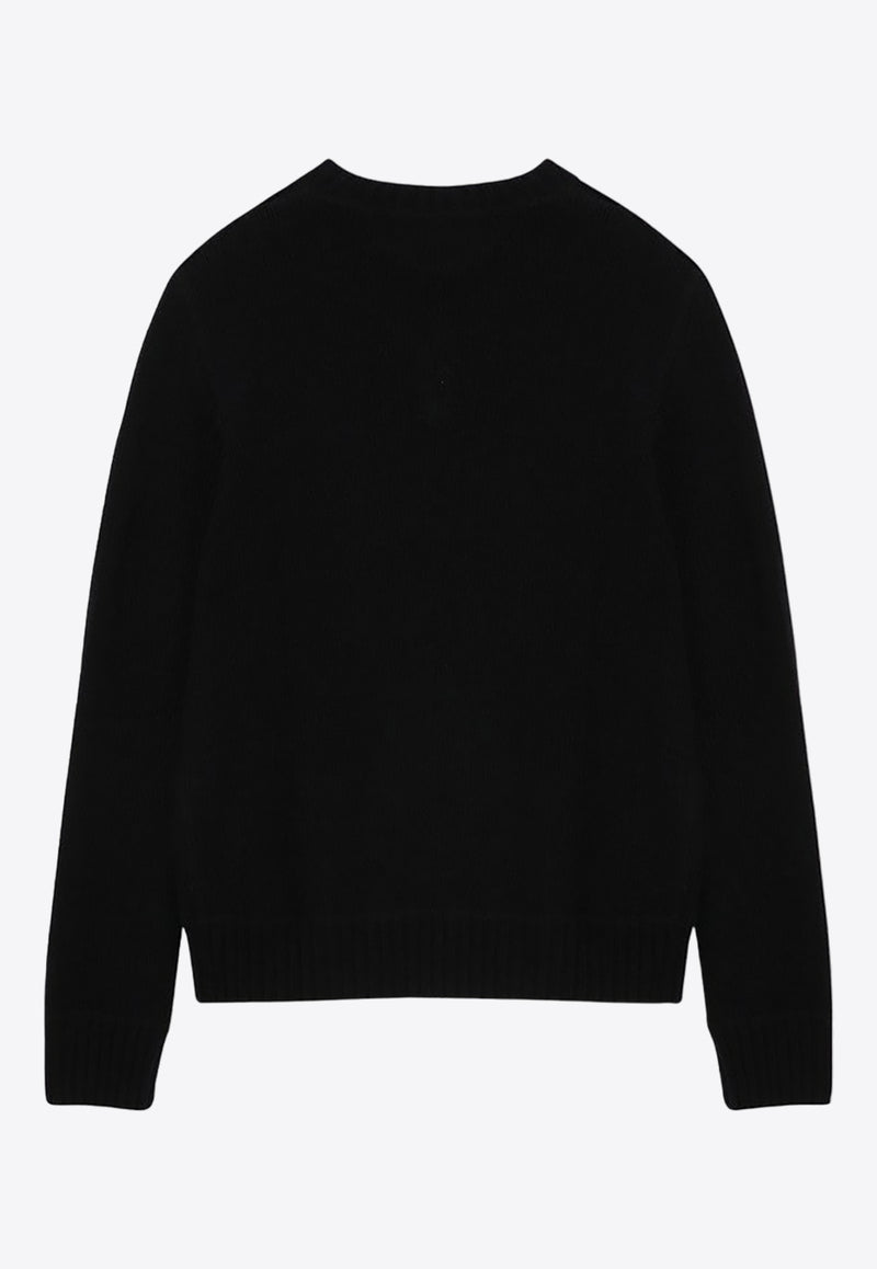 Prada Logo Intarsia Wool and Cashmere Sweater Black UMB2231YMW/P_PRADA-F0002