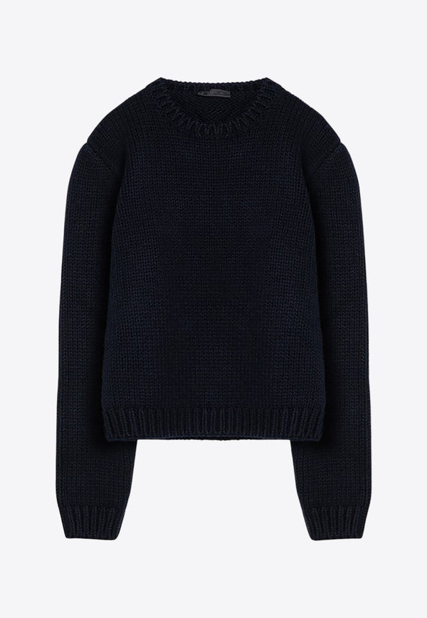 Prada Essential Knitted Wool Sweater Blue UMB859OOO15GK/P_PRADA-F0008