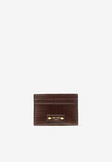 Jimmy Choo Umika Lizard Printed Leather Cardholder UMIKA UTR COFFEE/GOLD Brown