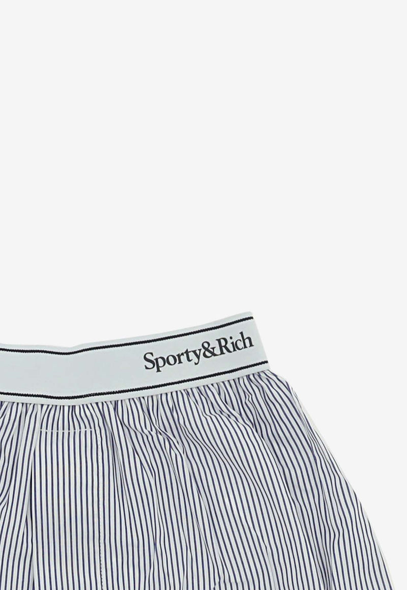 Sporty & Rich Striped Mini Shorts Light Blue UN008S405SW_000_351