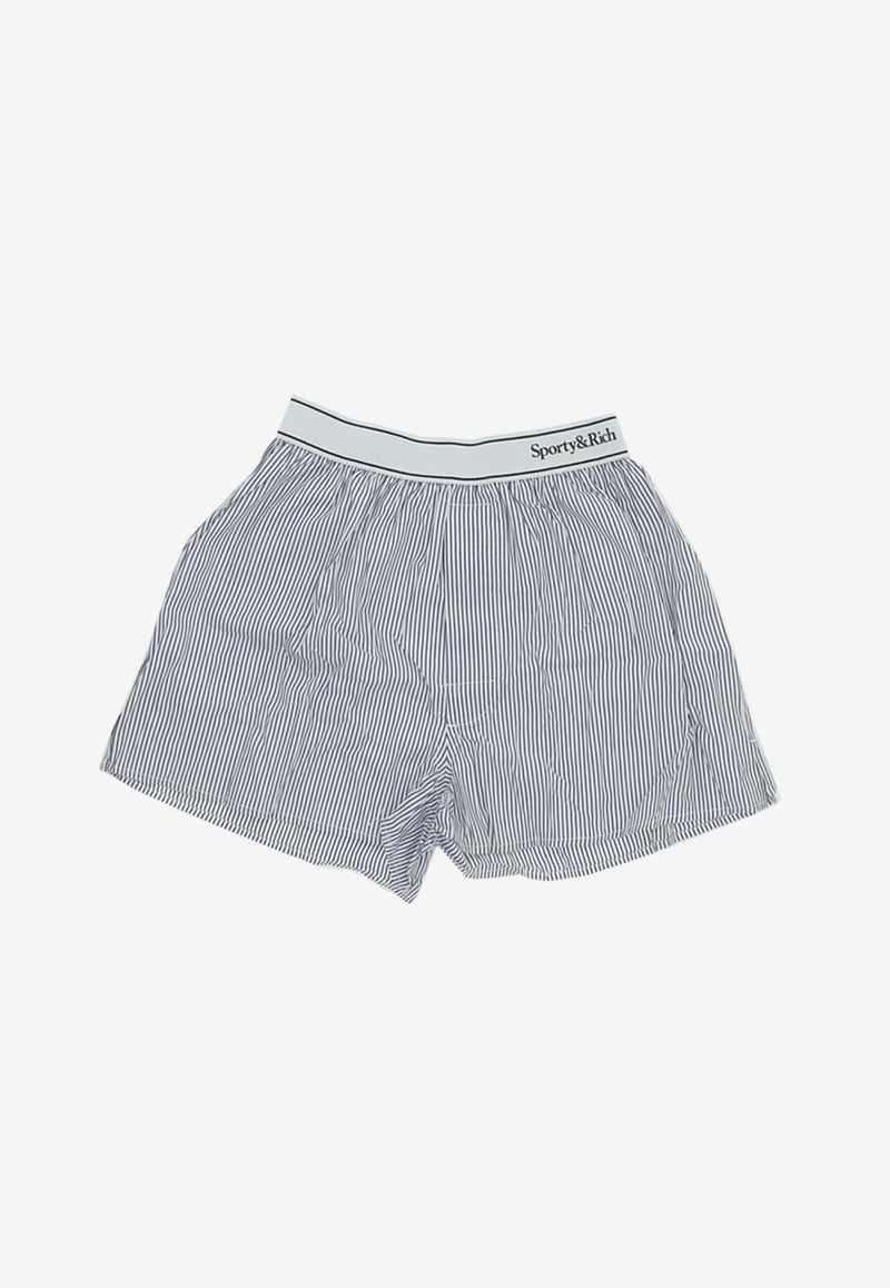 Sporty & Rich Striped Mini Shorts Light Blue UN008S405SW_000_351