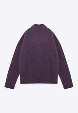 AMI PARIS Ami De Coeur Alpaca Polo Sweater Purple UPL325KN0032/P_AMI-504