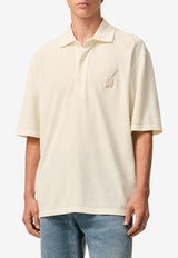 AMI PARIS Ami De Coeur Knitted Patch Polo T-shirt Cream UPL428.JE0221_CREAM