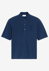 AMI PARIS Ami De Coeur Knitted Patch Polo T-shirt Navy UPL428.JE0221_NAVY