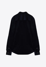 AMI PARIS Ami De Coeur Corduroy Velvet Shirt  Midnight Blue USH060CO0089/P_AMI-4011