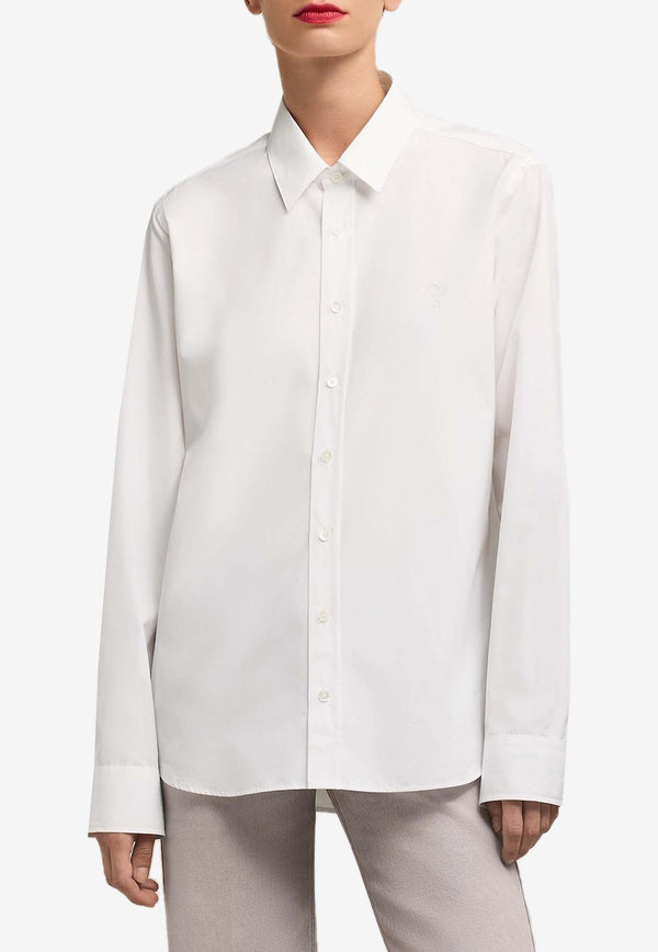 AMI PARIS Ami De Coeur Long-Sleeved Classic Shirt White USH161.CO0063WHITE