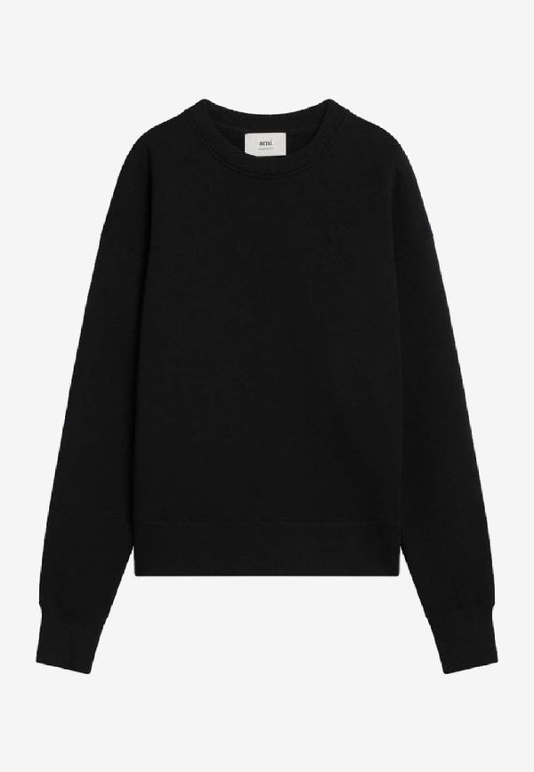 AMI PARIS Ami De Coeur Crewneck Sweatshirt Black USW027749/Q_AMI-001