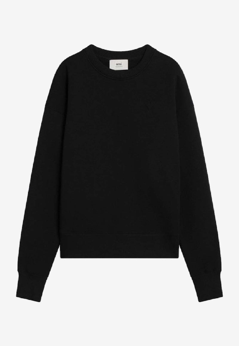 AMI PARIS Ami De Coeur Crewneck Sweatshirt Black USW027749/Q_AMI-001