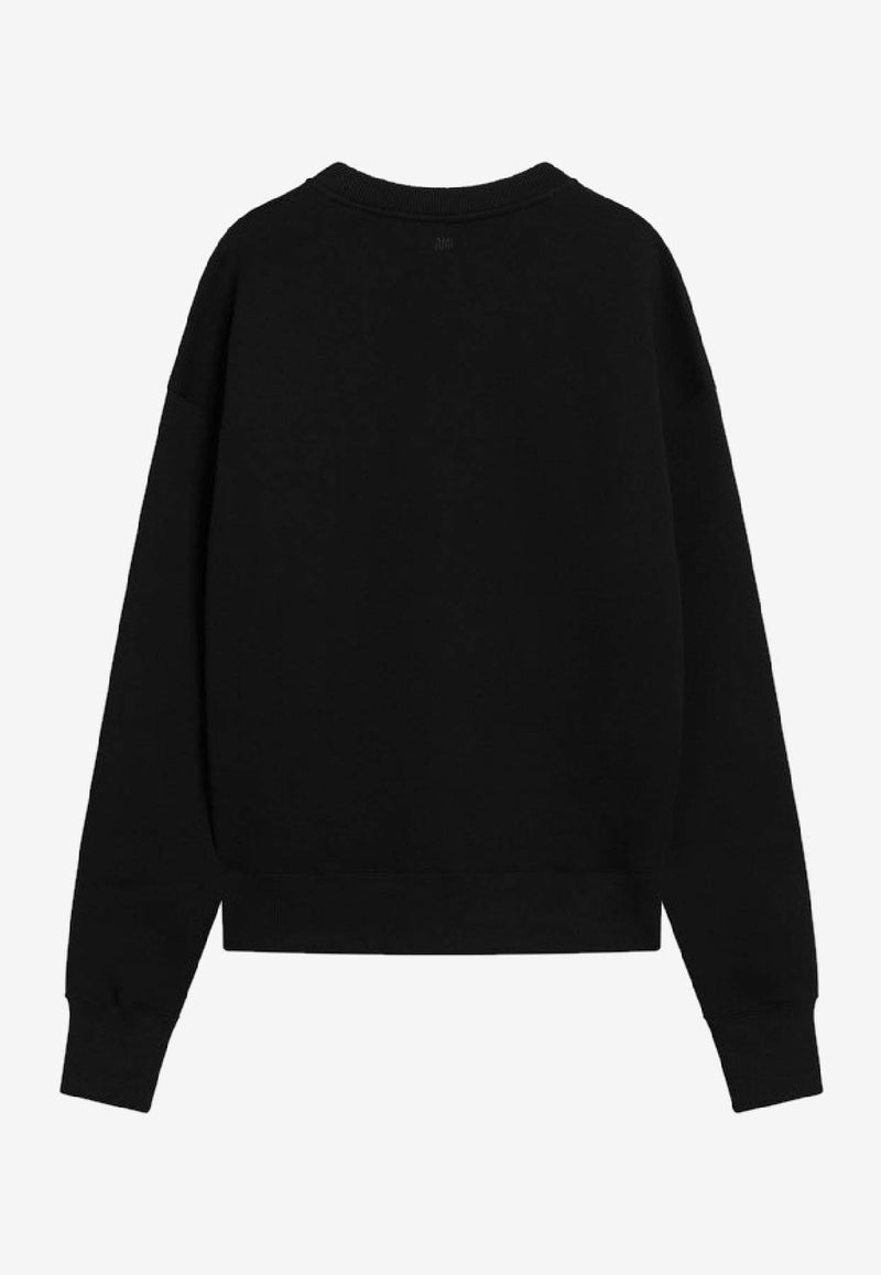 AMI PARIS Ami De Coeur Crewneck Sweatshirt Black USW027749/Q_AMI-001