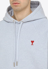 AMI PARIS Logo Embroidered Hooded Sweatshirt Blue USW205747/O_AMI-4842