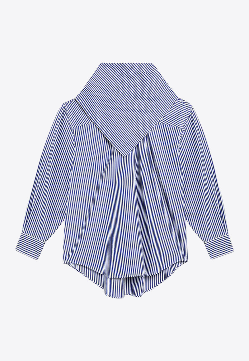 AMI PARIS Striped Poplin Bandana Shirt Blue UTP801CO0133/R_AMI-4901