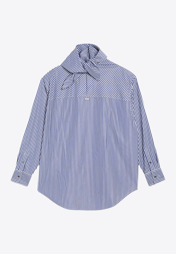 AMI PARIS Striped Poplin Bandana Shirt Blue UTP801CO0133/R_AMI-4901