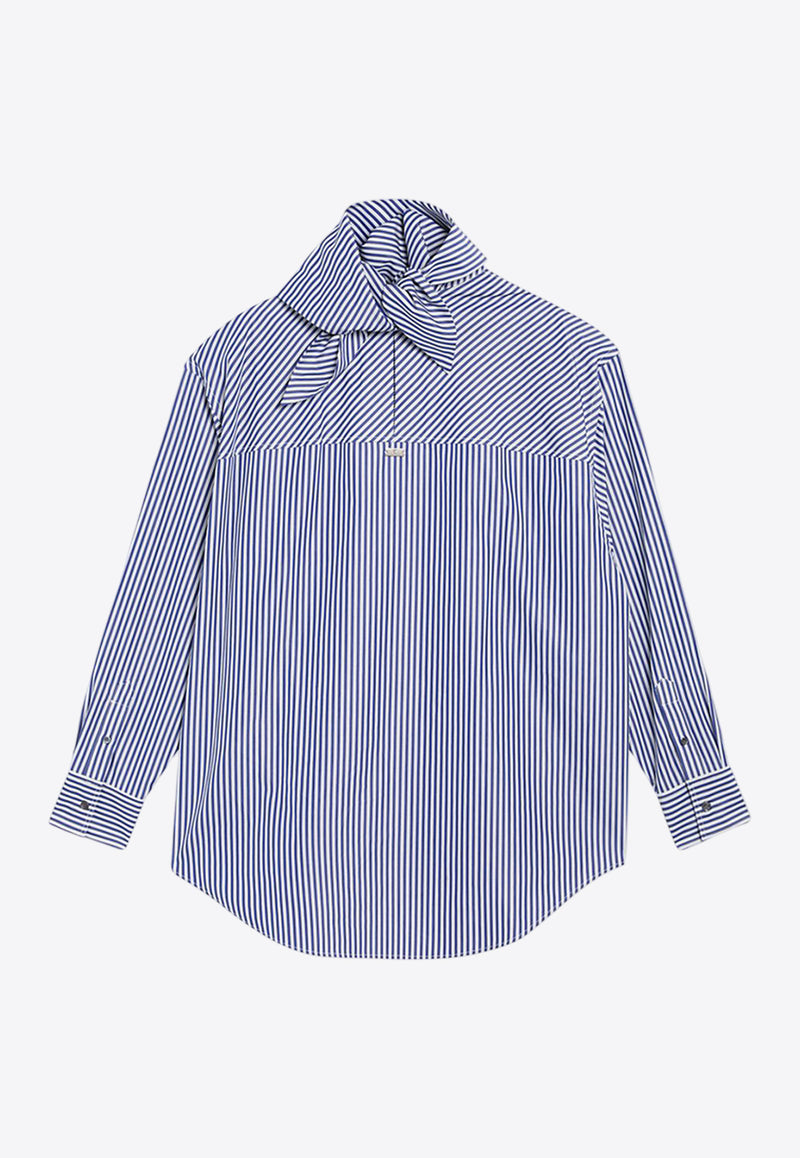 AMI PARIS Striped Poplin Bandana Shirt Blue UTP801CO0133/R_AMI-4901