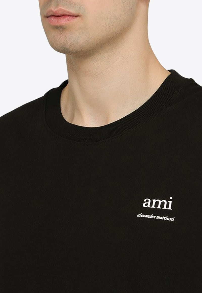 AMI PARIS Logo Print Crewneck T-shirt Black UTS024726/O_AMI-001