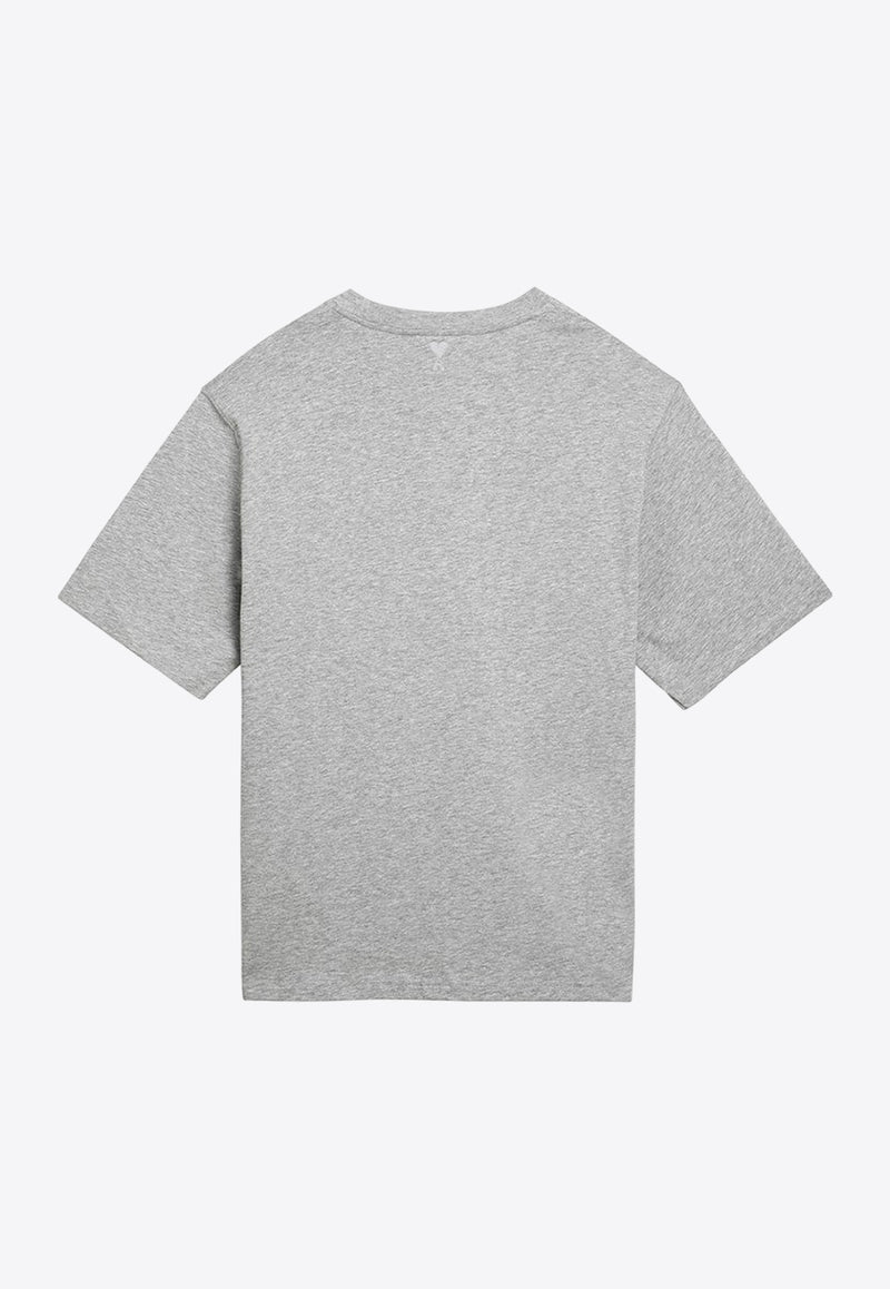 AMI PARIS Logo Print Crewneck T-shirt Gray UTS024726/O_AMI-0951