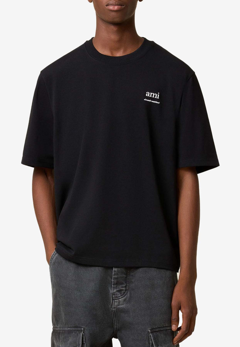 AMI PARIS Logo Short-Sleeved T-shirt UTS024.726BLACK