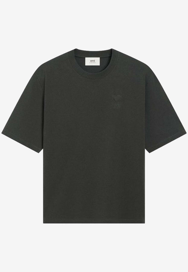 AMI PARIS Ami De Coeur Crewneck T-shirt Gray UTS357726/R_AMI-020