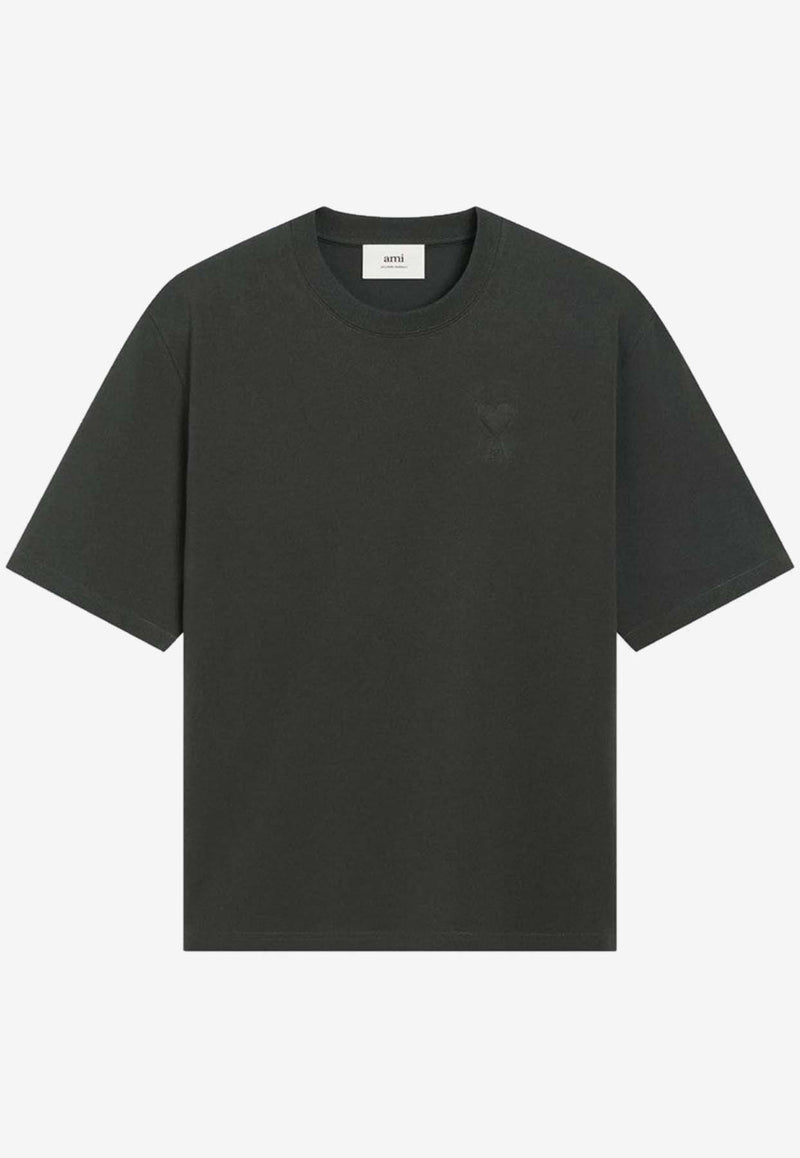 AMI PARIS Ami De Coeur Crewneck T-shirt Gray UTS357726/R_AMI-020