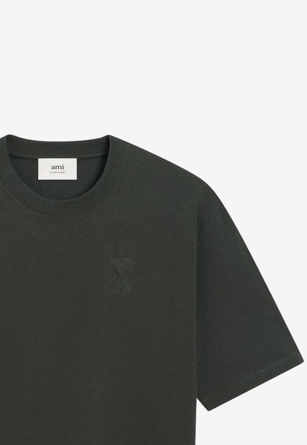 AMI PARIS Ami De Coeur Crewneck T-shirt Gray UTS357726/R_AMI-020