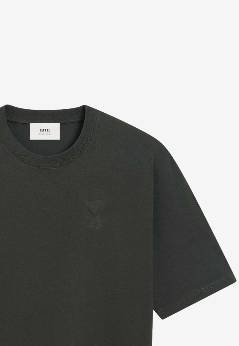 AMI PARIS Ami De Coeur Crewneck T-shirt Gray UTS357726/R_AMI-020
