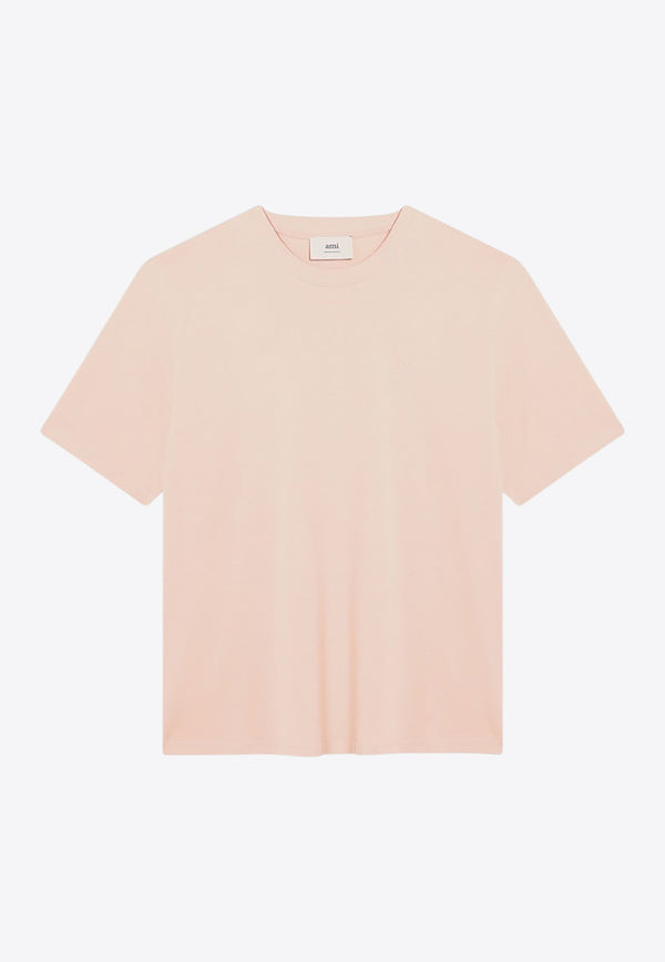 AMI PARIS Ami De Coeur Crewneck T-shirt Pink UTS357726/R_AMI-680
