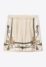 Alexander Wang Baroque-Printed Boxer Shorts Ivory