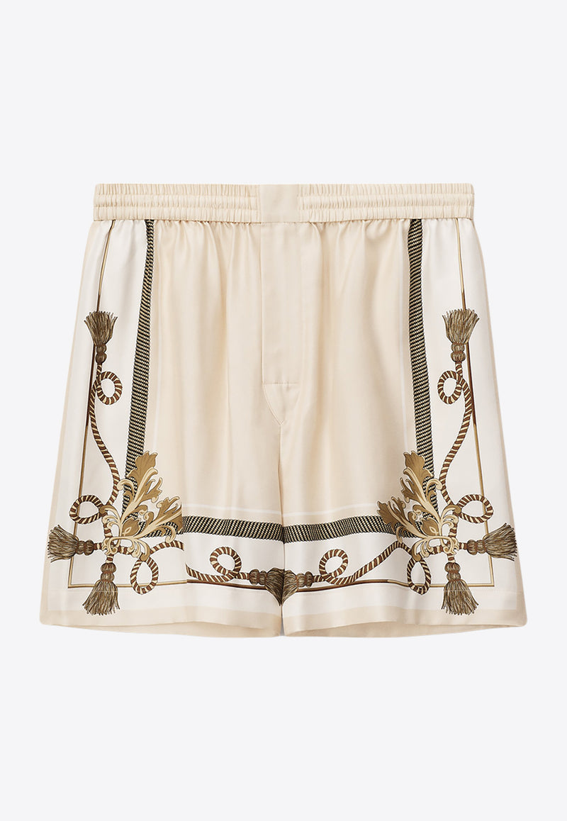Alexander Wang Baroque-Printed Boxer Shorts Ivory