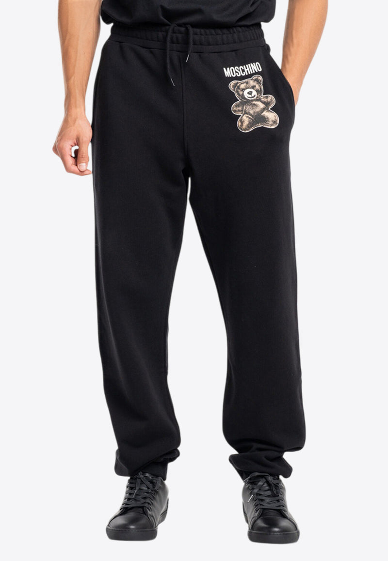 Moschino Teddy Bear Print Track Pants Black V0345 0228 1555