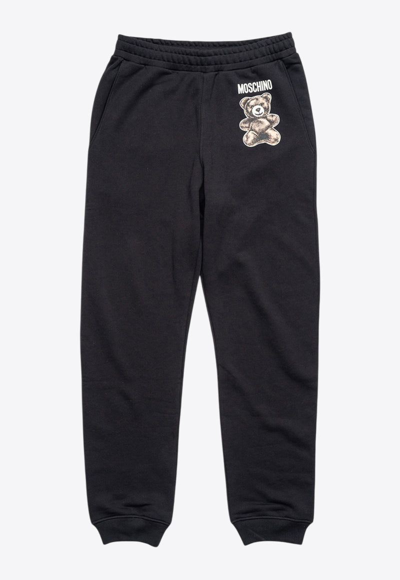 Moschino Teddy Bear Print Track Pants Black V0345 0228 1555