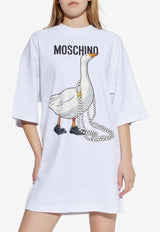 Moschino Goose Print Mini T-shirt Dress White V0440 542 1001