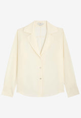 Vince Long-Sleeved Silk Crepe Shirt White V048612997SI/P_VINCE-299SHL