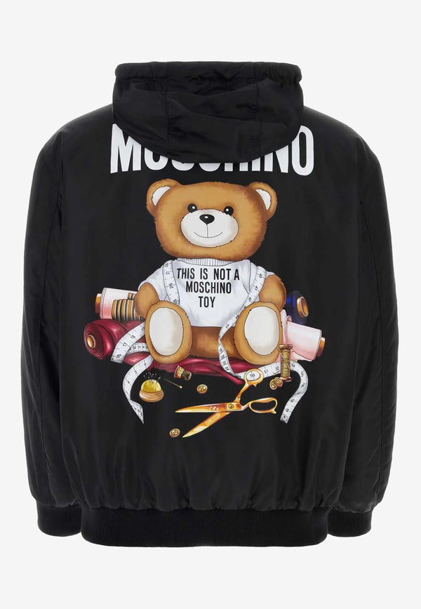 Moschino Teddy Bear Print Zip-Up Hoodie V0627 5215 1555 Black