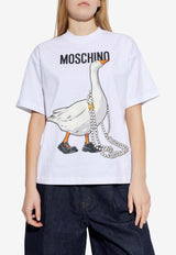 Moschino Goose Print Crewneck T-shirt White V0703 541 1001