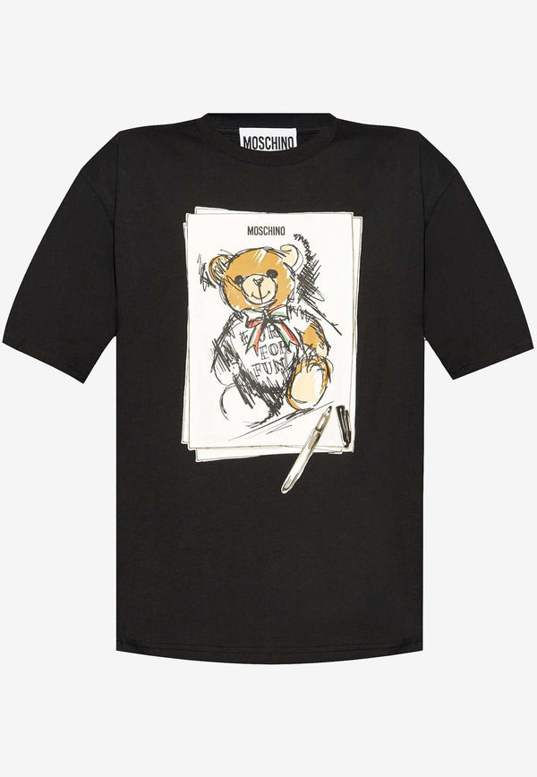 Moschino Teddy Bear Print T-shirt V070455411555 1555 Black