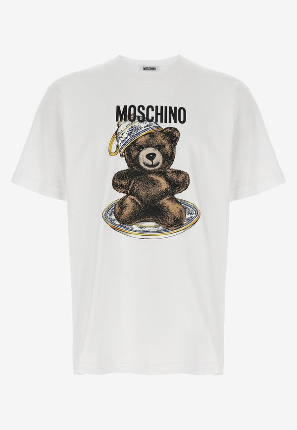 Moschino Teddy Logo Print T-shirt White V0716 5241 1001