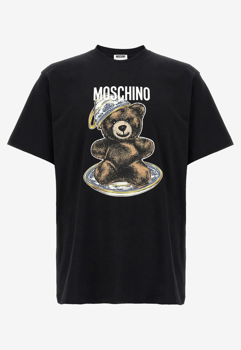 Moschino Teddy Logo Print T-shirt Black V0716 5241 1555