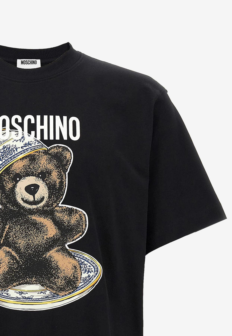 Moschino Teddy Logo Print T-shirt Black V0716 5241 1555
