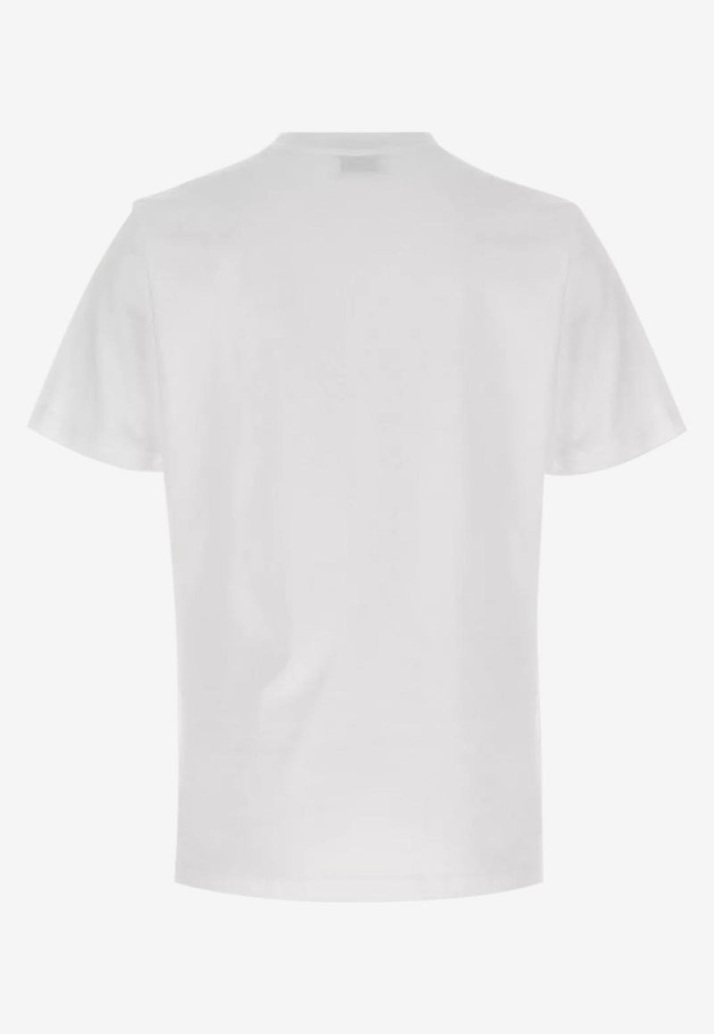 Moschino Teddy Logo Print Crewneck T-shirt White V0721 5241 1001