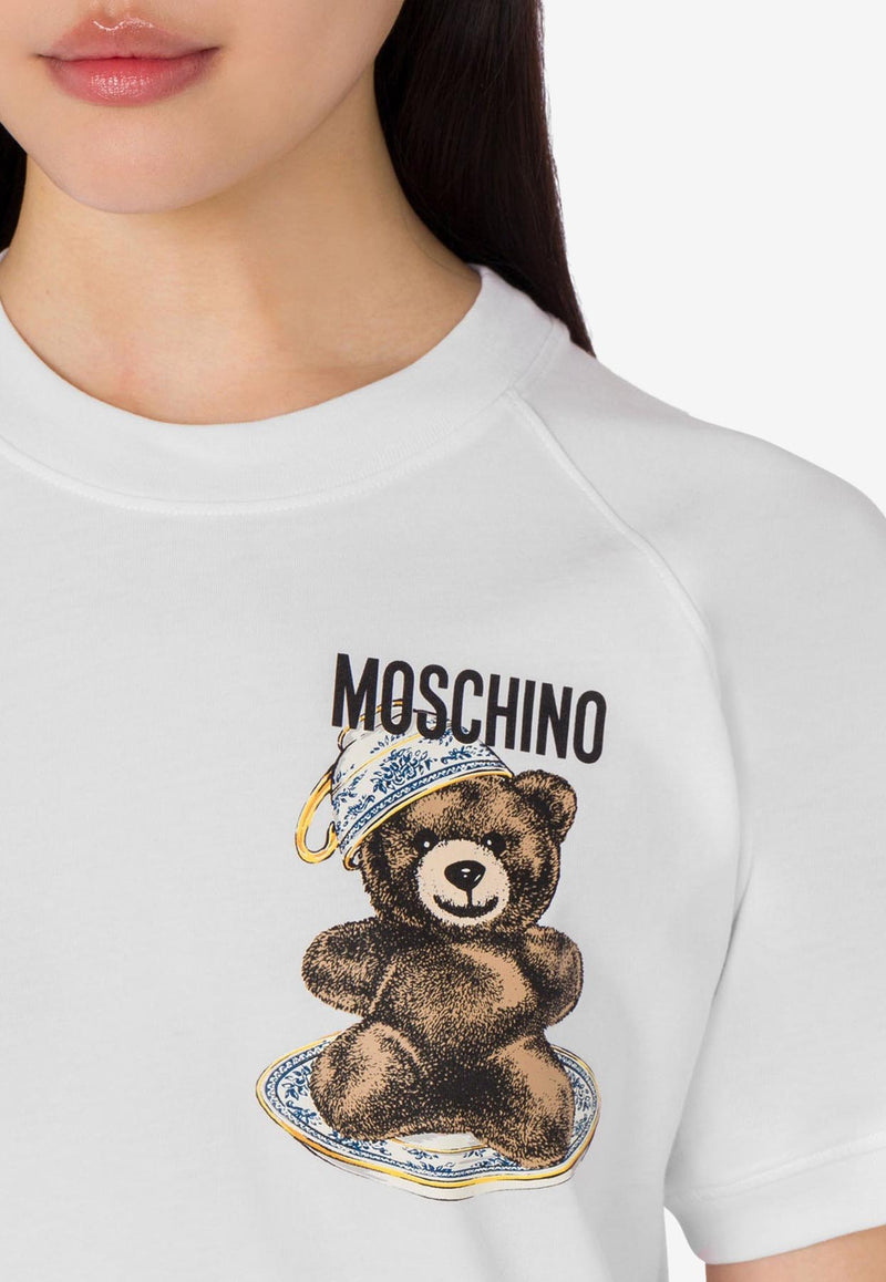 Moschino Teddy Logo Print T-shirt White V0725 5541 1001