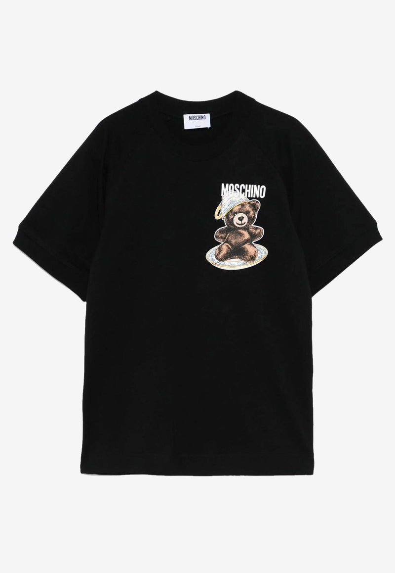 Moschino Teddy Logo Print T-shirt Black V0725 5541 1555