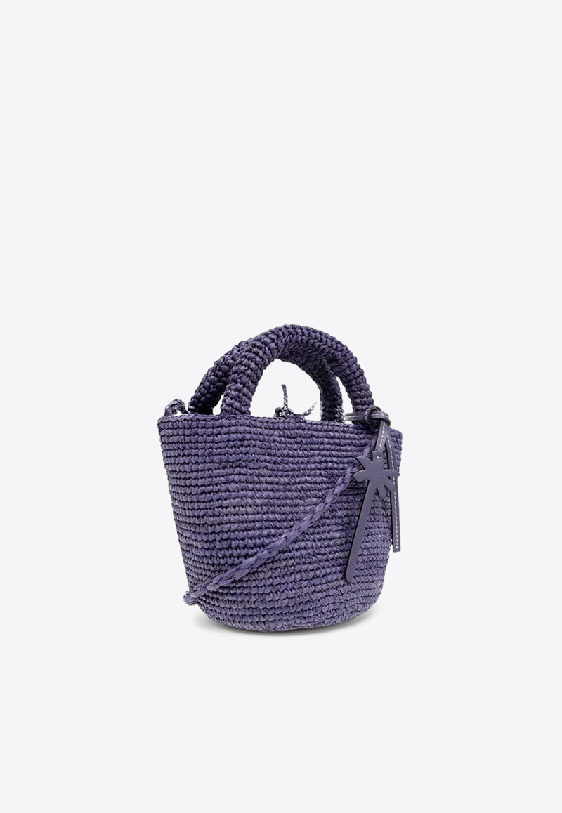 Manebi Mini Raffia Crossbody Bag Purple V7.8AMNF/O_MANEB-LA