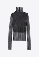 Sportmax Valdai Rhinestone Mesh Top Black VALDAIPL/P_SPORM-001