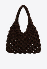Hibourama Big Vannifique Woven Velvet Shoulder Bag Brown VANNIFIQUEBIGVEL/R_HIBOA-CH