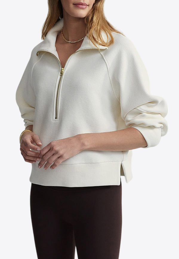 Varley Miland Half-Zip Ribbed Knit Sweater Ivory VAR02106IVORY