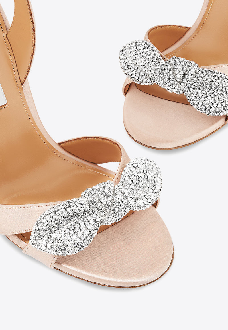 Aquazzura Very Bow Tie 105 crystal sandals VBCHIGS0-SAT-PWP