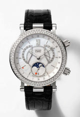 Van Cleef & Arpels Monsieur Arpels Reveil GMT Watch with Diamonds White VCAMARGMTWD_TH