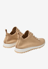 Jimmy Choo Veles Cashmere Knit Sneakers Beige VELES PZG V CHAI MIX
