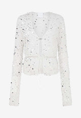 Paris Georgia Vera Crochet Knit Sequined Top Cream VERCAR001-CRS_CREAM